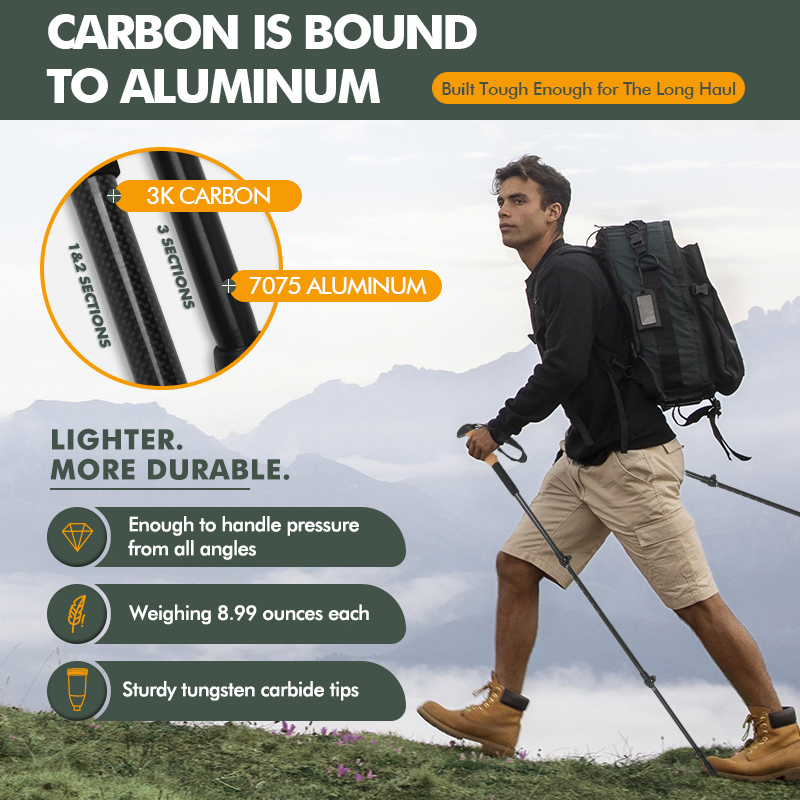 Outdoor Hiking Anti Shock Walking Sticks Telescopic Trekking Climbing Poles Ultralight Walking Canes