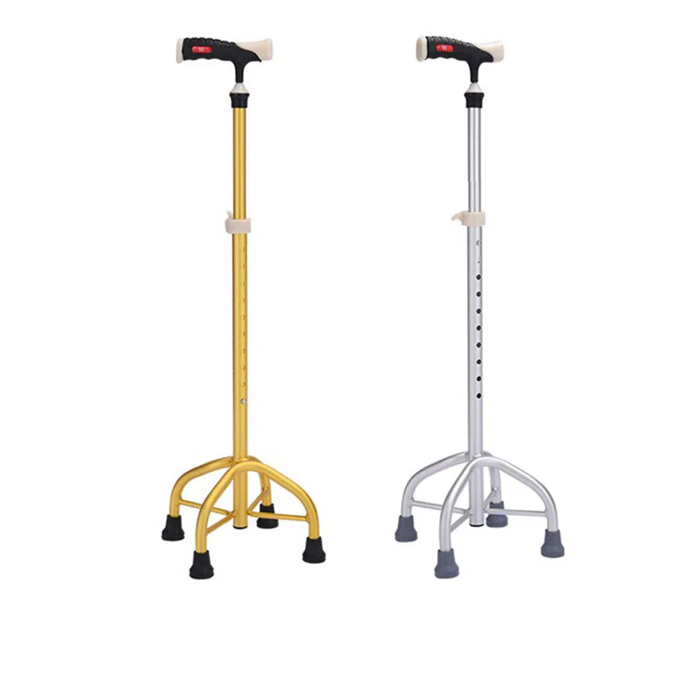 Best Stability Straight Grip Handle Walking Sticks 4-Legs Walker Sticks Disabled Standing up and Walking