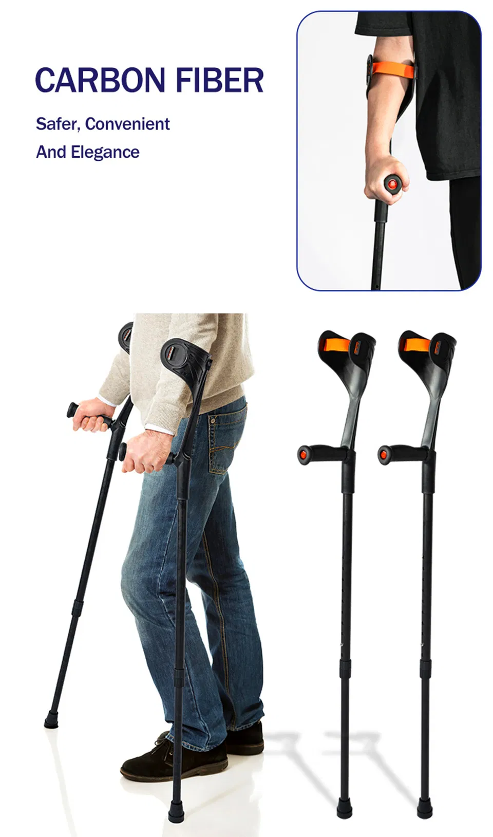 Carbon Fiber Forearm Crutches