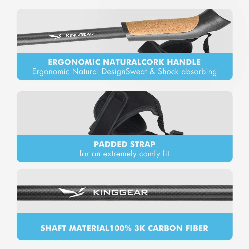 Lightweight Carbon Fiber Nordic Walking Stick Trekking Poles