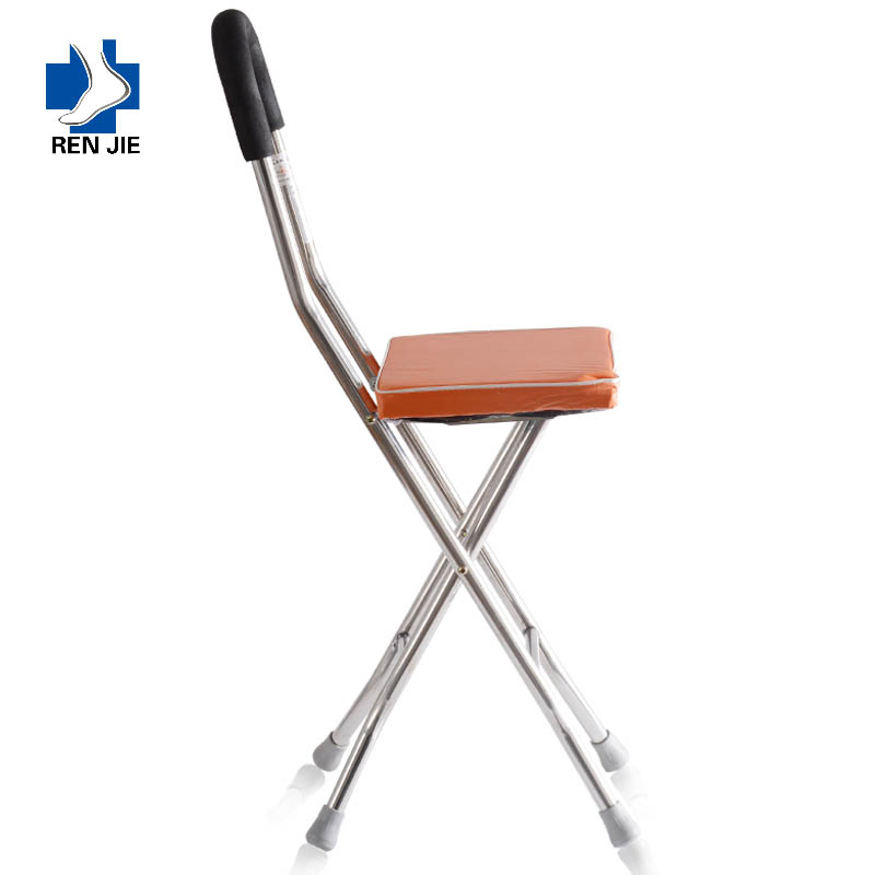 Lightweight Aluminum Alloy Multifunctional Tripod Folding Cane Seat Crutch Stool Three Legs