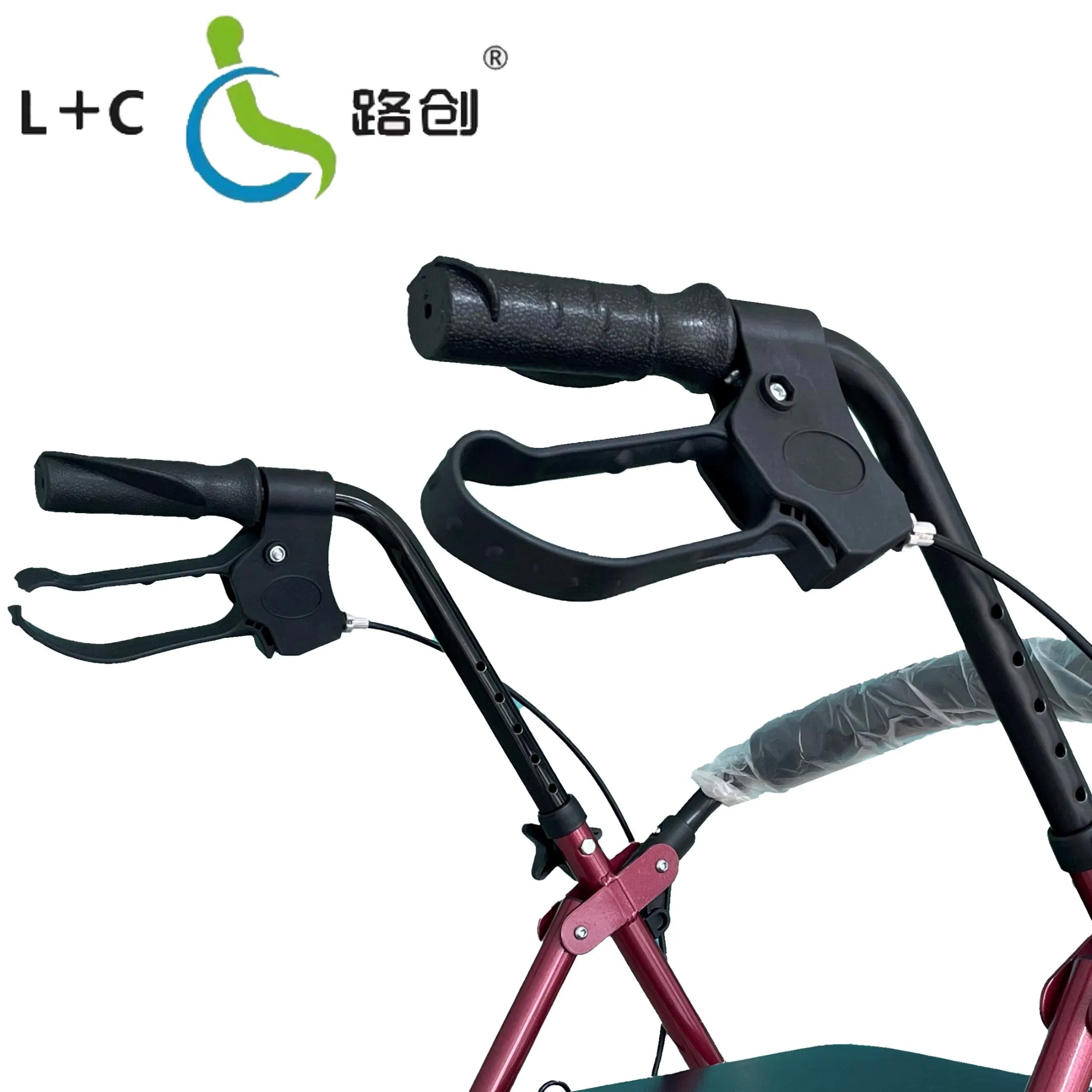 Wholesale Foldable Aluminum Walking Aid Rollator Walker with Seat