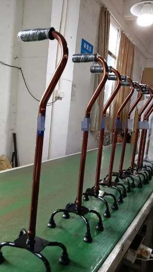 Bronze-Anodized Aluminum Wide-Arc Quad Stability Walking Cane