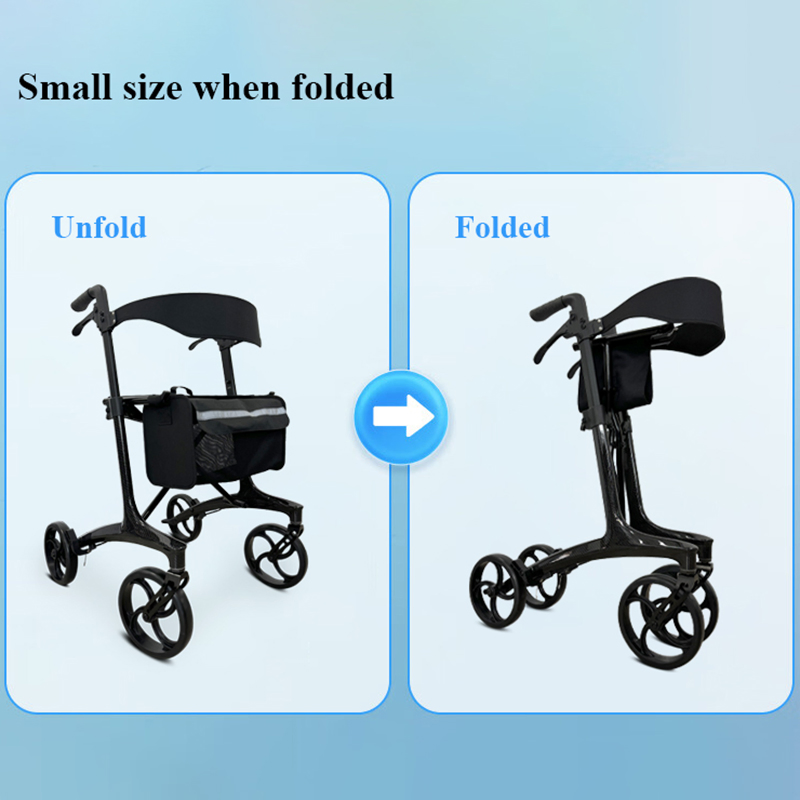 Ksm-806 Lightweight Foldable Carbon Fiber Mobility Aid High-Strength Walker Supplier for Adults with Seat