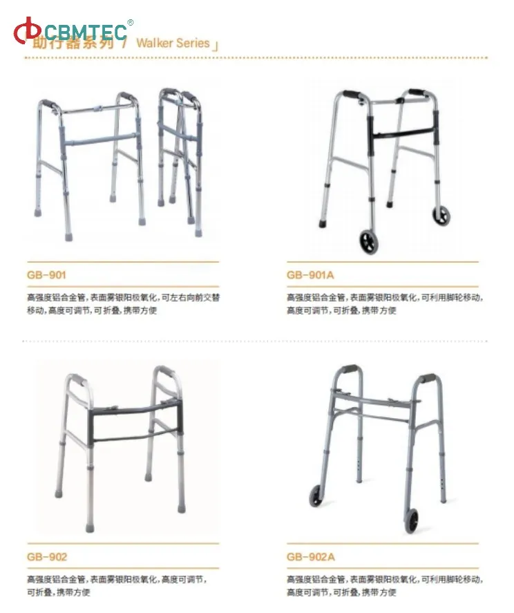 Heavy Duty Adjustable Aluminum Folding Walker for Enhanced Mobility