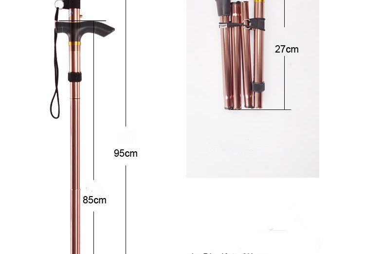 Wholesale High Quality Adjustable Walking Stick Rubber Handle Retractable Telescopic Hiking Sticks Walking Crutch Folding Cane