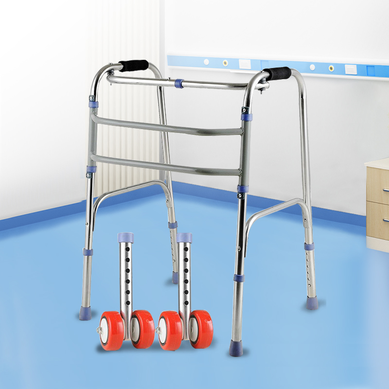 Standard Walker Carrying a Walking Aid