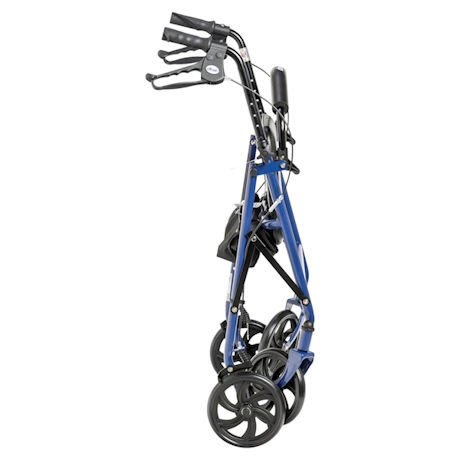 Foldable Aluminum Rollator Walker with Seat and Hand Brakes