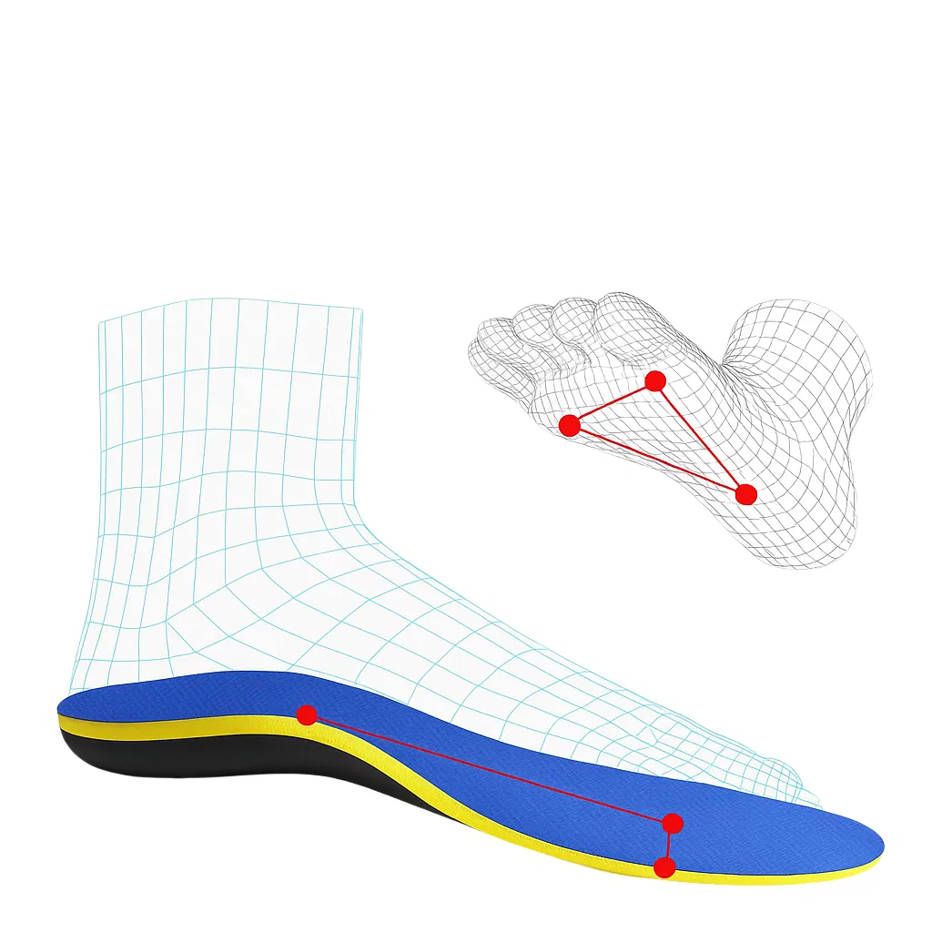 Custom Poron Sports &amp; Comfort Insoles Arch Support Flat Feet Shoes Insert Orthotics