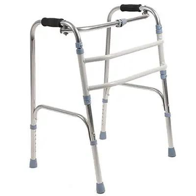 High Quality Folding Portable Medical Mobility Frame Walker Walking Aids The Elderly Crutch Aluminum Alloy Bright Walker