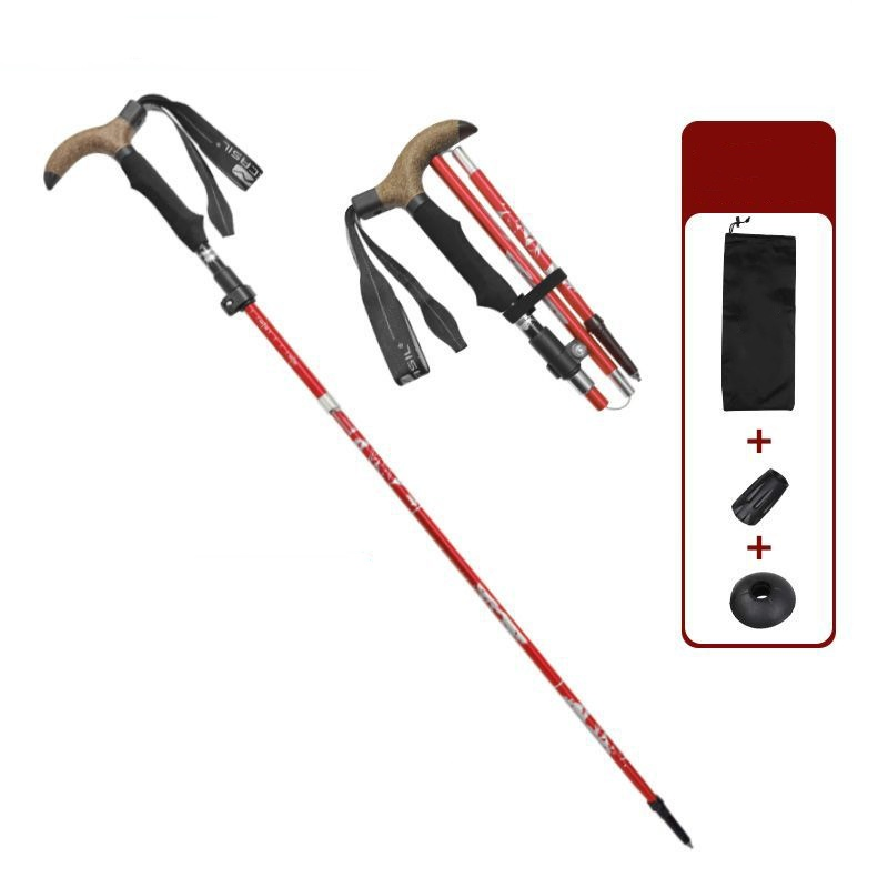 High Quality fashion 5-Section Folding Aluminum Alloy Telescopic Hiking Pole