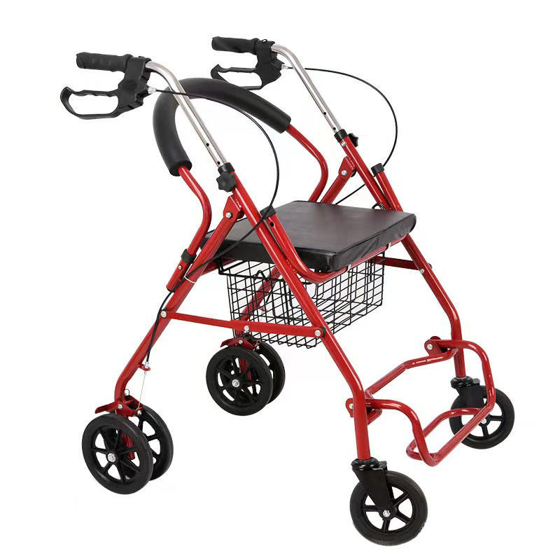 Premium 4-Wheel Foldable Aluminum Rollator Walker for Mobility