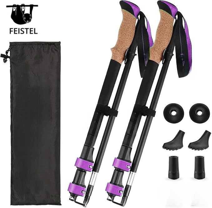 Custom Logo Package Ergonomic Trekking Poles with Anti-Shock System for Comfort