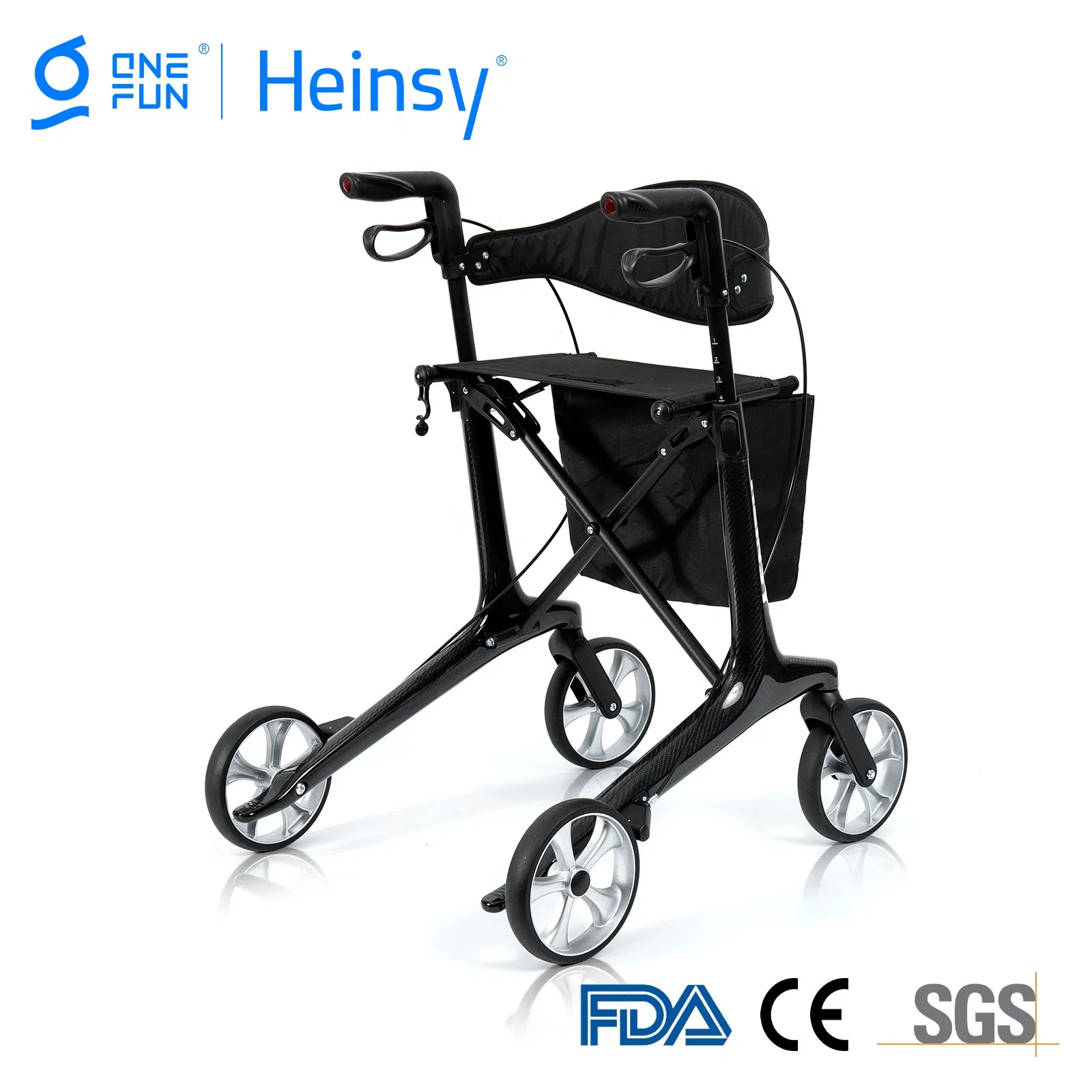 Hes-R306 Medical Rollator Walker with Seat Health Care Aluminum Lightweight Rollator and Rehabilitation Walker Rollator for Elderly