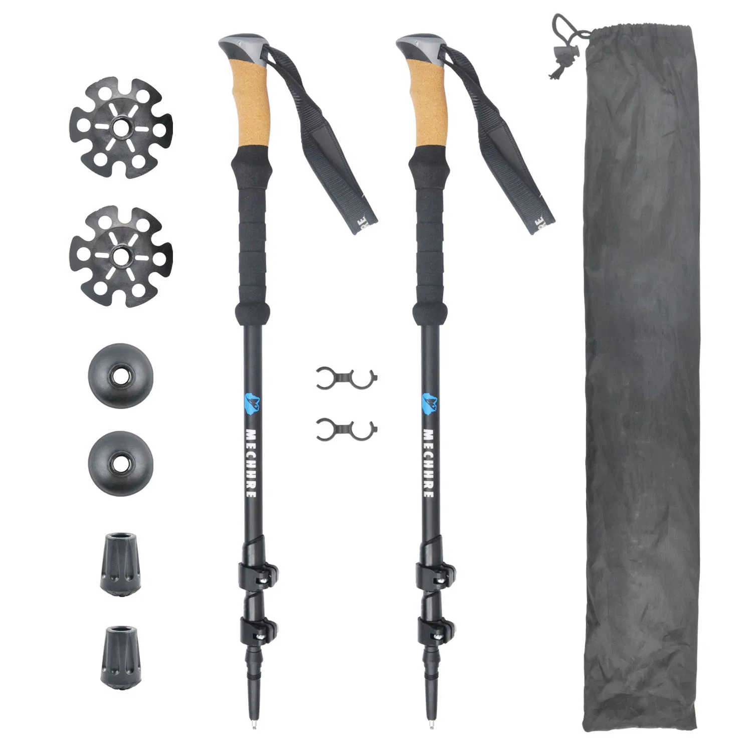 Outdoor Ultralight Mountain Telescopic Walking Sticks Ultralight Carbon Fiber Folding Aluminium 7075 Nordic Hiking Trekking Pole