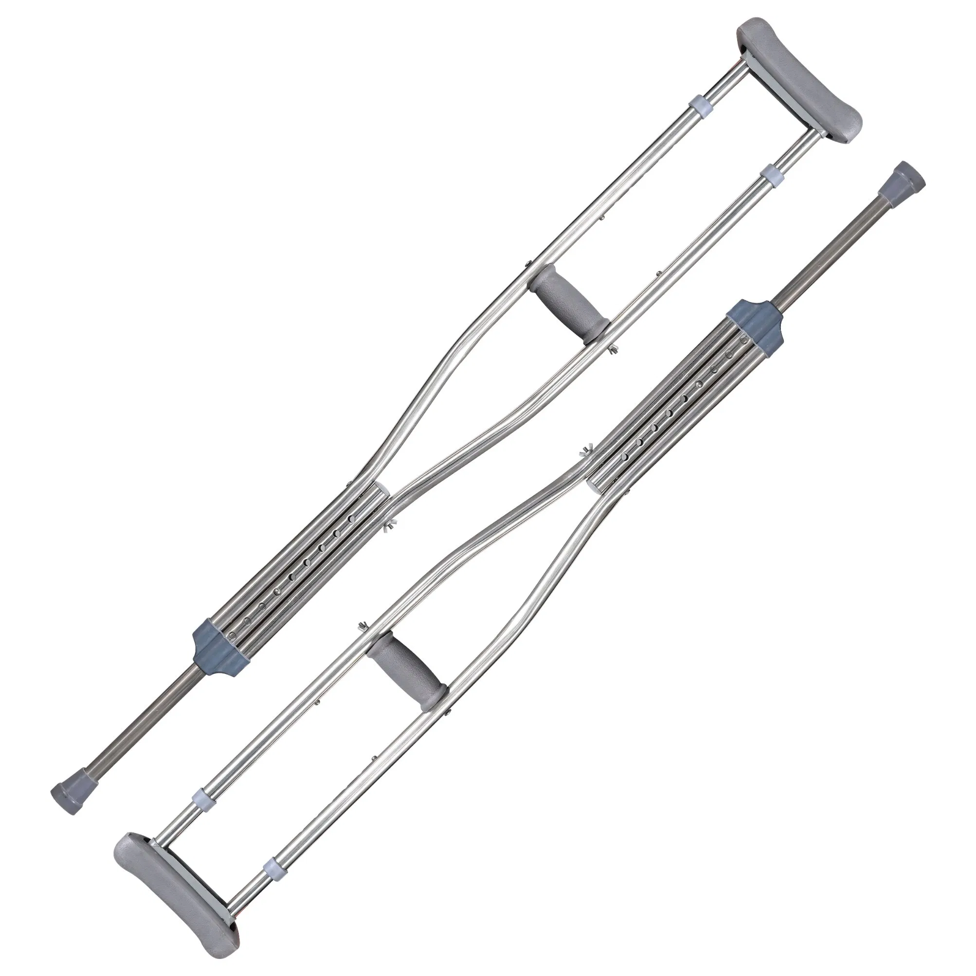 Lightweight Thickened Non-Slip Stainless Steel Underarm Medical Adjustable Underarm Crutch with Comfortable Pad