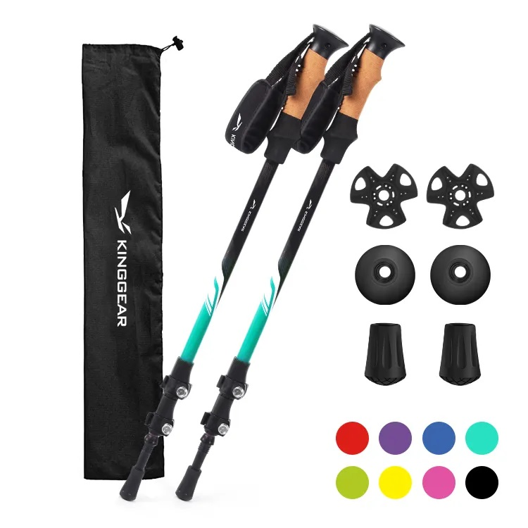 3-Section Telescopic Folding Aviation Aluminum 7075 Walking Hiking Sticks Trekking Poles