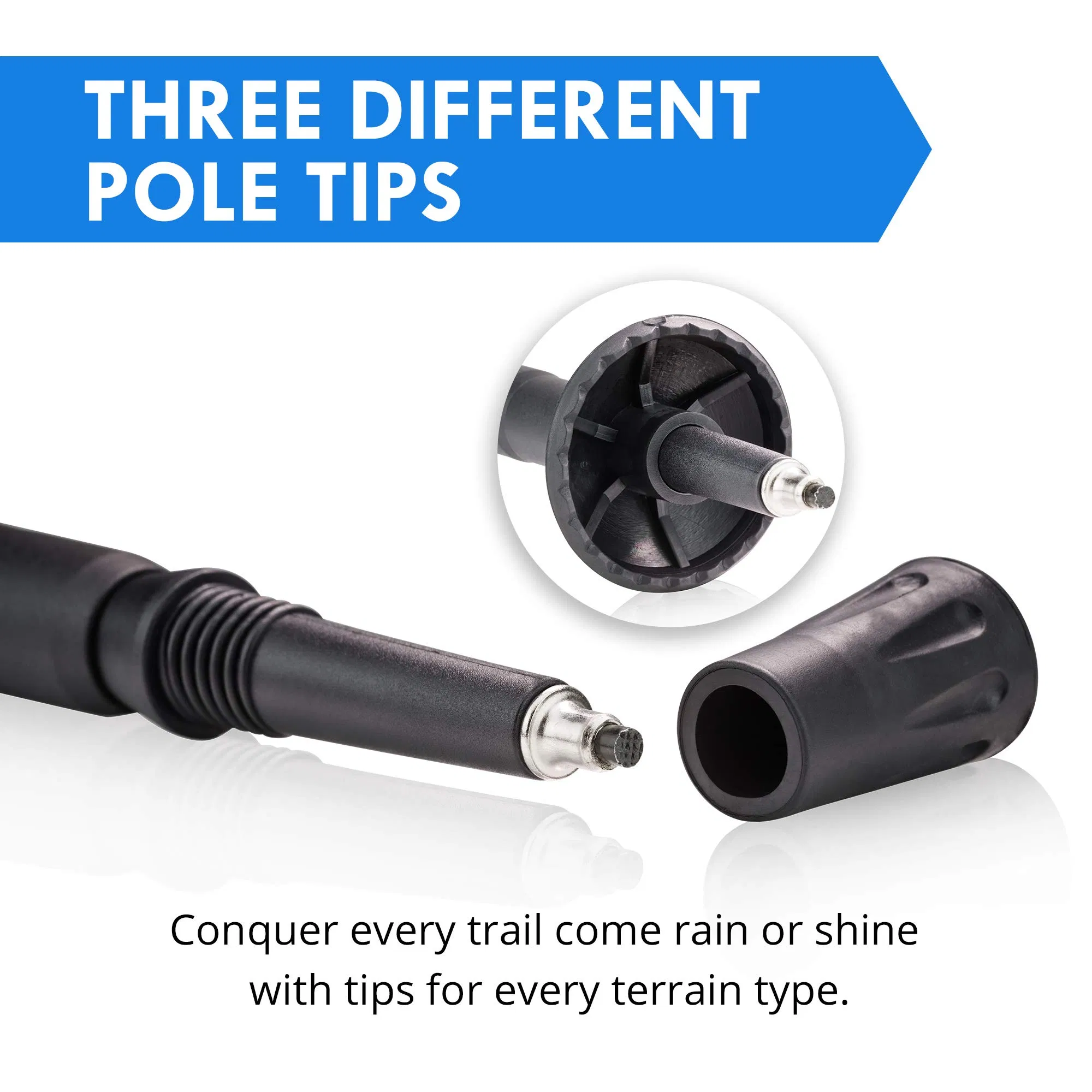 Lightweight Aluminum Sticks Anti Shock Adjustable Collapsible Trekking Walking Hiking Poles