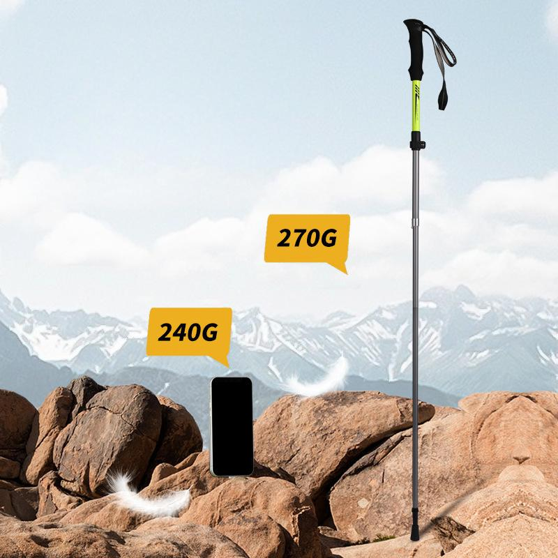 Outdoor Hiking Stick Folding Trekking Pole Mountain Climbing Cane Walking Staff