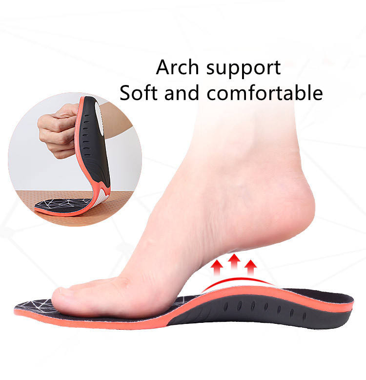 Printed Logo Sports Shoes Flat Feet Plantar Fasciitis Orthotics Arch Support Insole