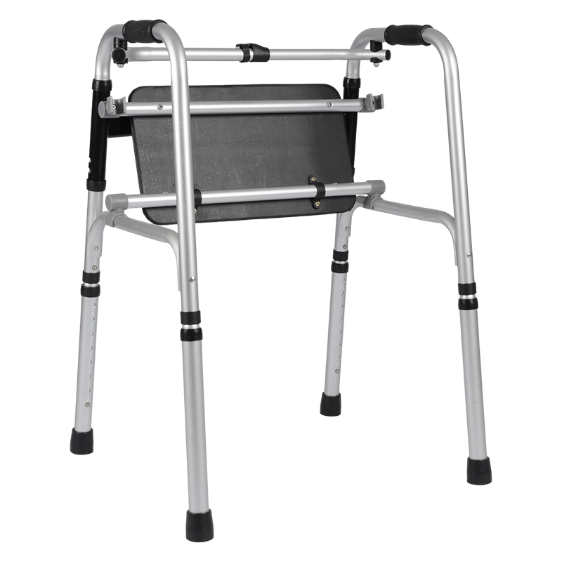 Dl-7011-Black Seat Lightweight Adjustable Aluminum Medical Rollator Walker Device for Adults &amp; Elderly