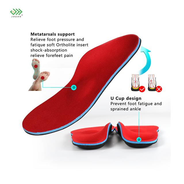 Joghn Plantar Fasciitis Orthotics Insoles for Flat Feet Orthopedic Arch Support Insole