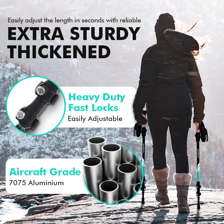 Hiking Stick Telescopic Trekking Poles Multi-Functional Folding Walking Sticks