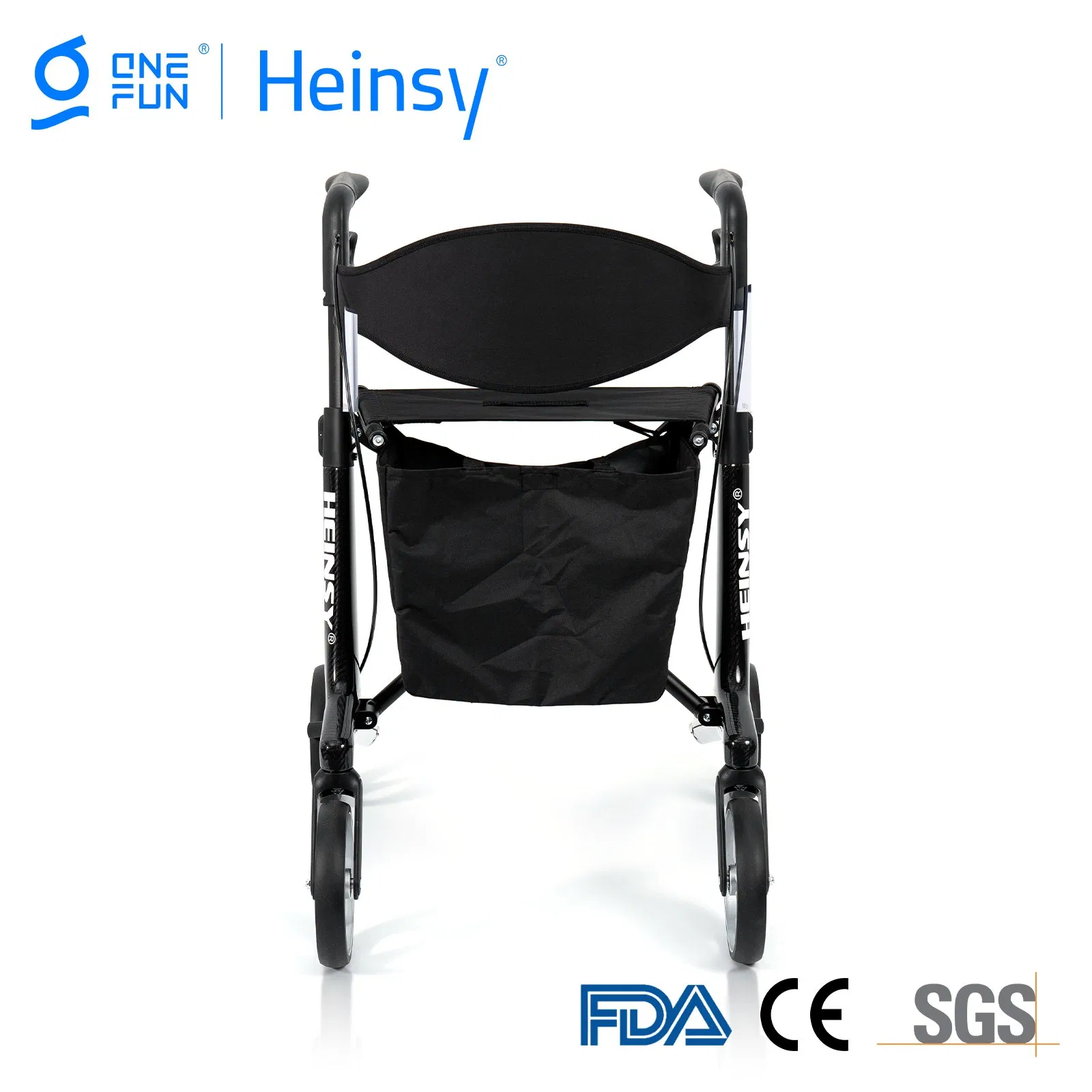 Hes-R306 OEM/ODM Steel Frame Wheel Adults Rollator Walker Helper with Seat Walker Assist for Elder Walker Rollator