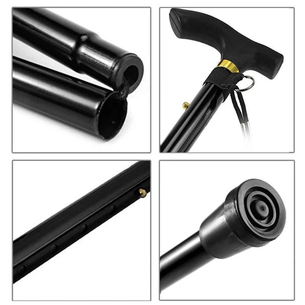 Anti Shock Lightweight Adjustable Walking Collapsible Walking Stick Folding Cane Trekking Poles