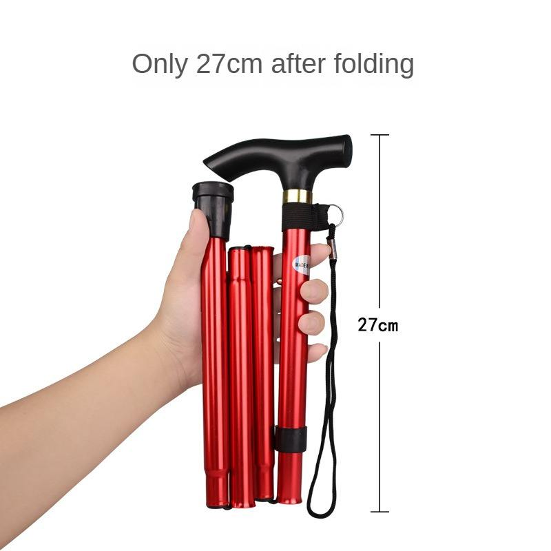 Lightweight Aluminum Travel Hiking Crutches Ultralight 5 Section Adjustable Walking Stick Aluminum Alloy Foldable Canes