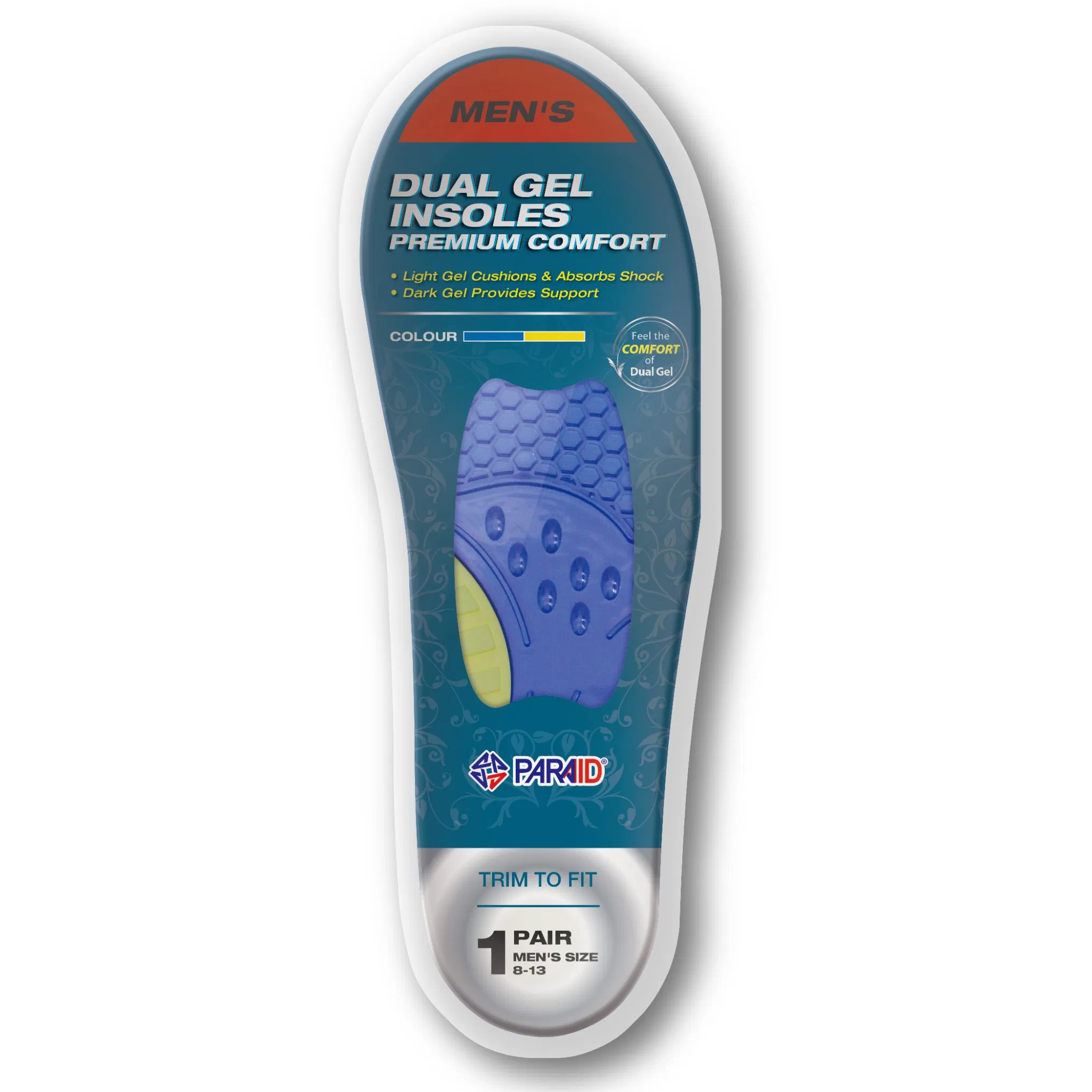 Factory Supply Breathable Foot Care Dual Gel Sport Orthotic Insoles