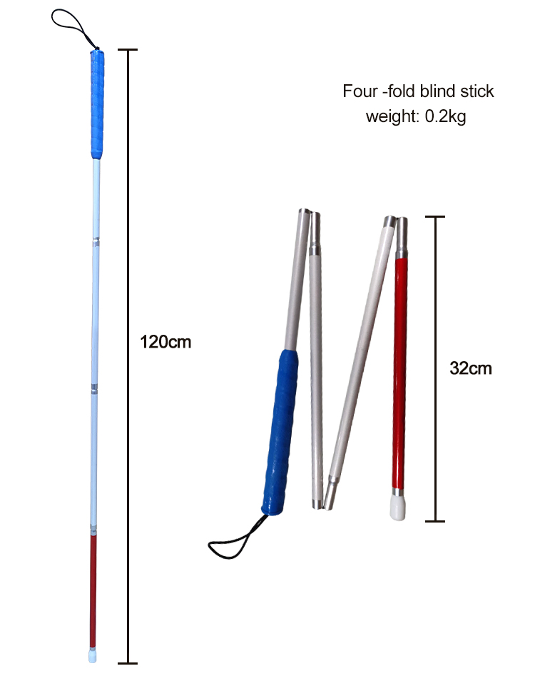 Sht Hot Sale Folding Walking Good Quality Blind Cane Guide Stick for Blind People