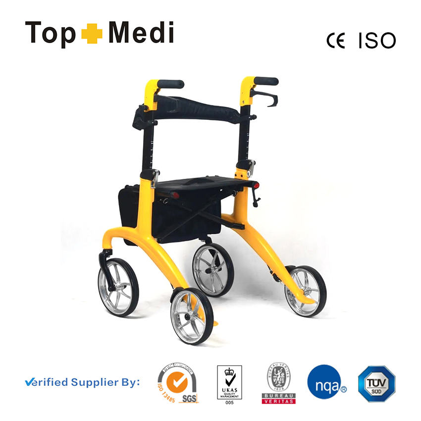 4 Wheel Folding Rollator Walker with Seat for Disability Elderly