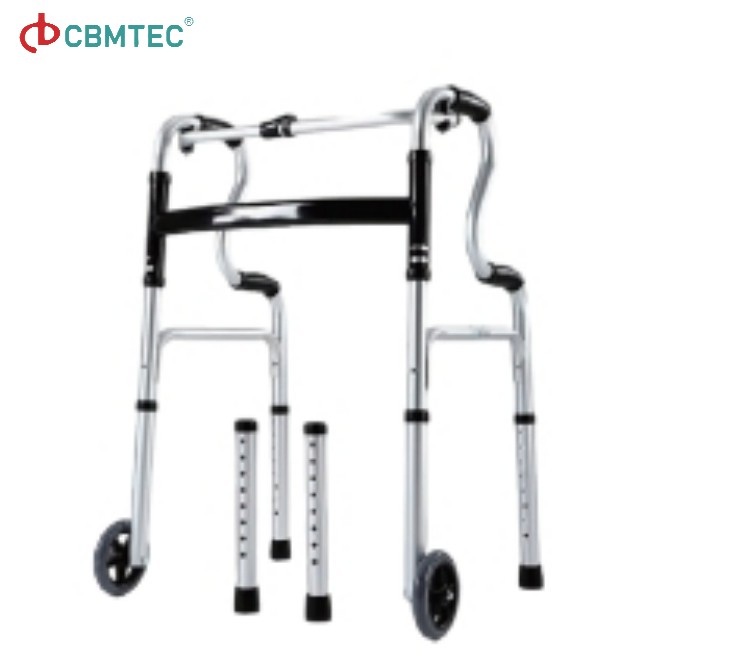 Heavy Duty Adjustable Aluminum Folding Walker for Enhanced Mobility