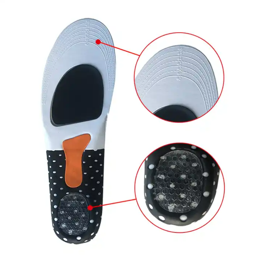 Wholesale Hot Sale EVA Gel+EVA Sport Foot Orthotic Arch Support Comfort Custom Printed Logo Shoe Insole