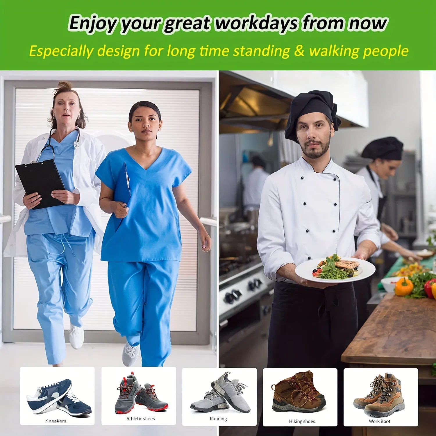 Plantar Fasciitis Insoles High Arch Support Shoe Insert Absorb Shock Relieve Flat Foot Pain Work Standing Orthotics Insoles