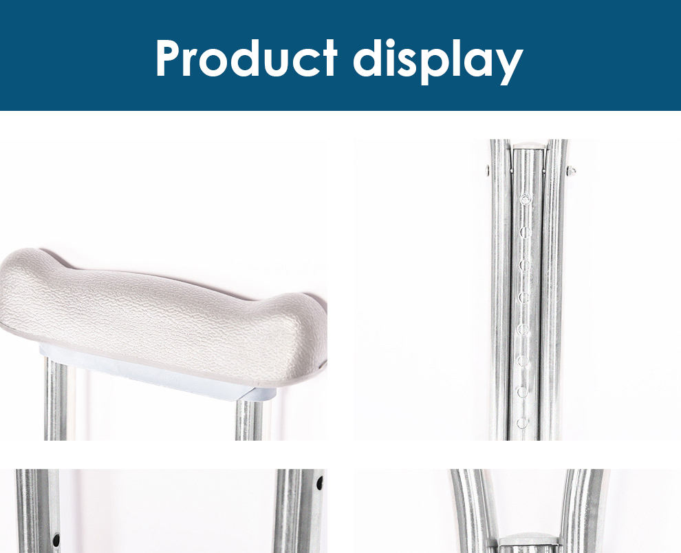 Rehabilitation Therapy Lightweight Comfortable Pad Aluminum Crutches Forearm Walking Cane Height Adjustable Underarm Crutches