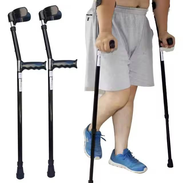 Elbow Crutch for Elderly and Disabled Black Walking Aid Cane Forearm Crutches