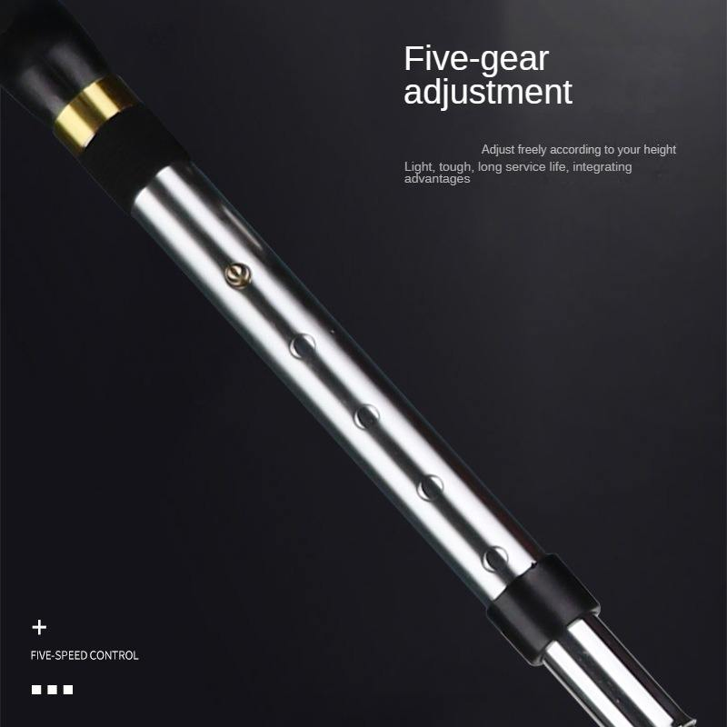 Lightweight Aluminum Travel Hiking Crutches Ultralight 5 Section Adjustable Walking Stick Aluminum Alloy Foldable Canes