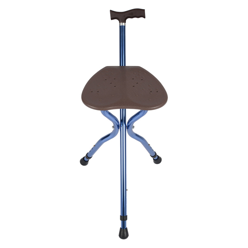 Dinglian Dl-5051 Aluminum Walking Crutch Seat Portable Folding Cane with Seat for Elderly