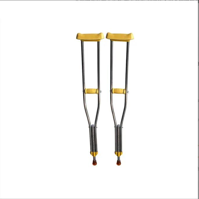 Medical Comfortable Adjustable Underarm Crutches Axillary Crutches Walking Stick Portable Armpit Crutches