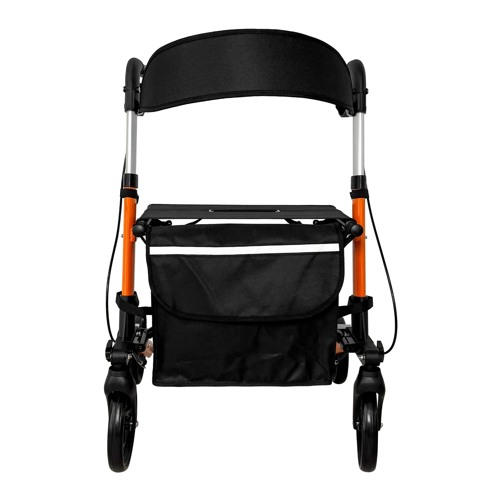 Aluminum Rollator Walker with Seat &amp; Storage Bag - Lightweight Mobility Aid
