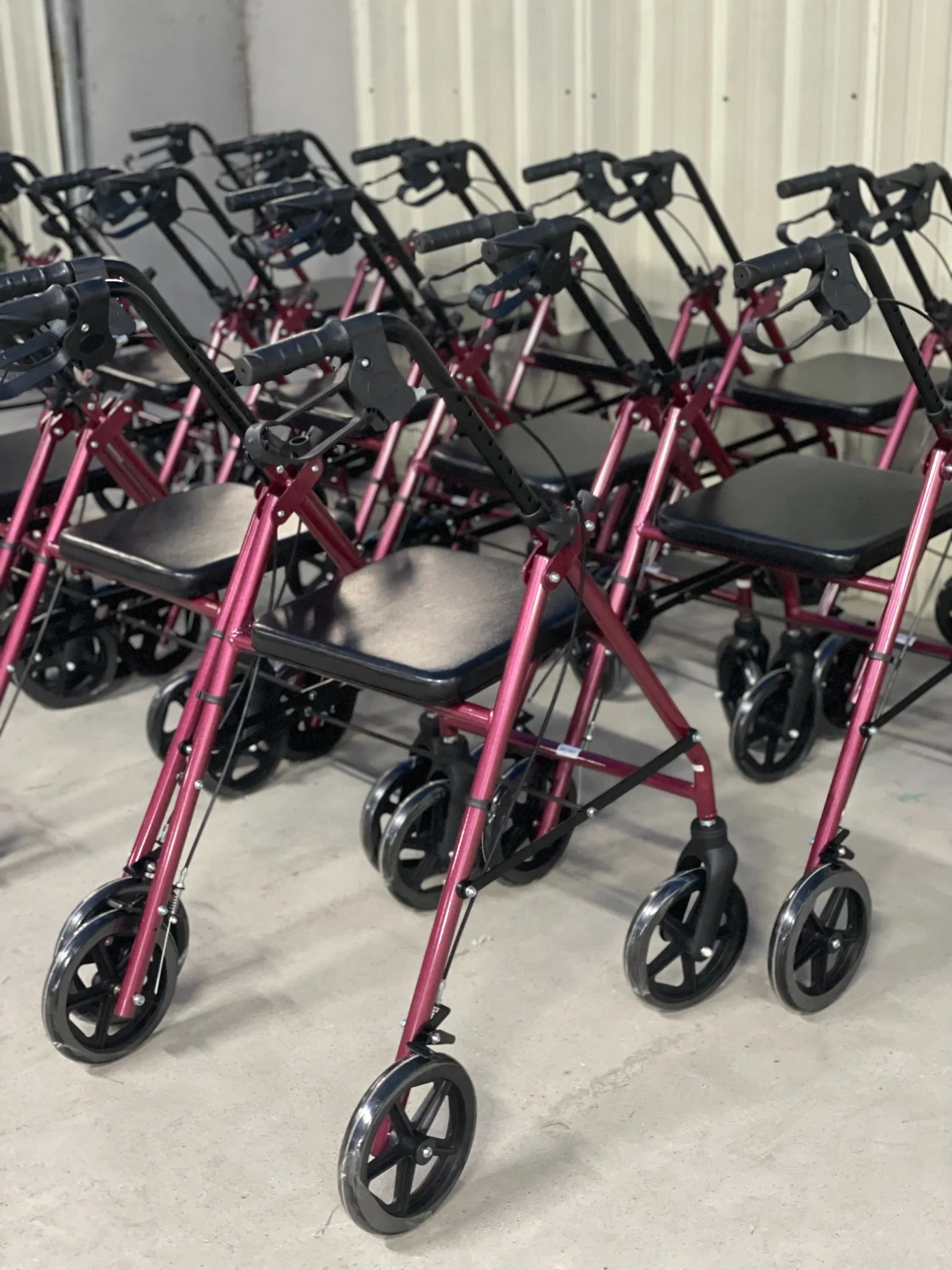 Wholesale Foldable Aluminum Walking Aid Rollator Walker with Seat