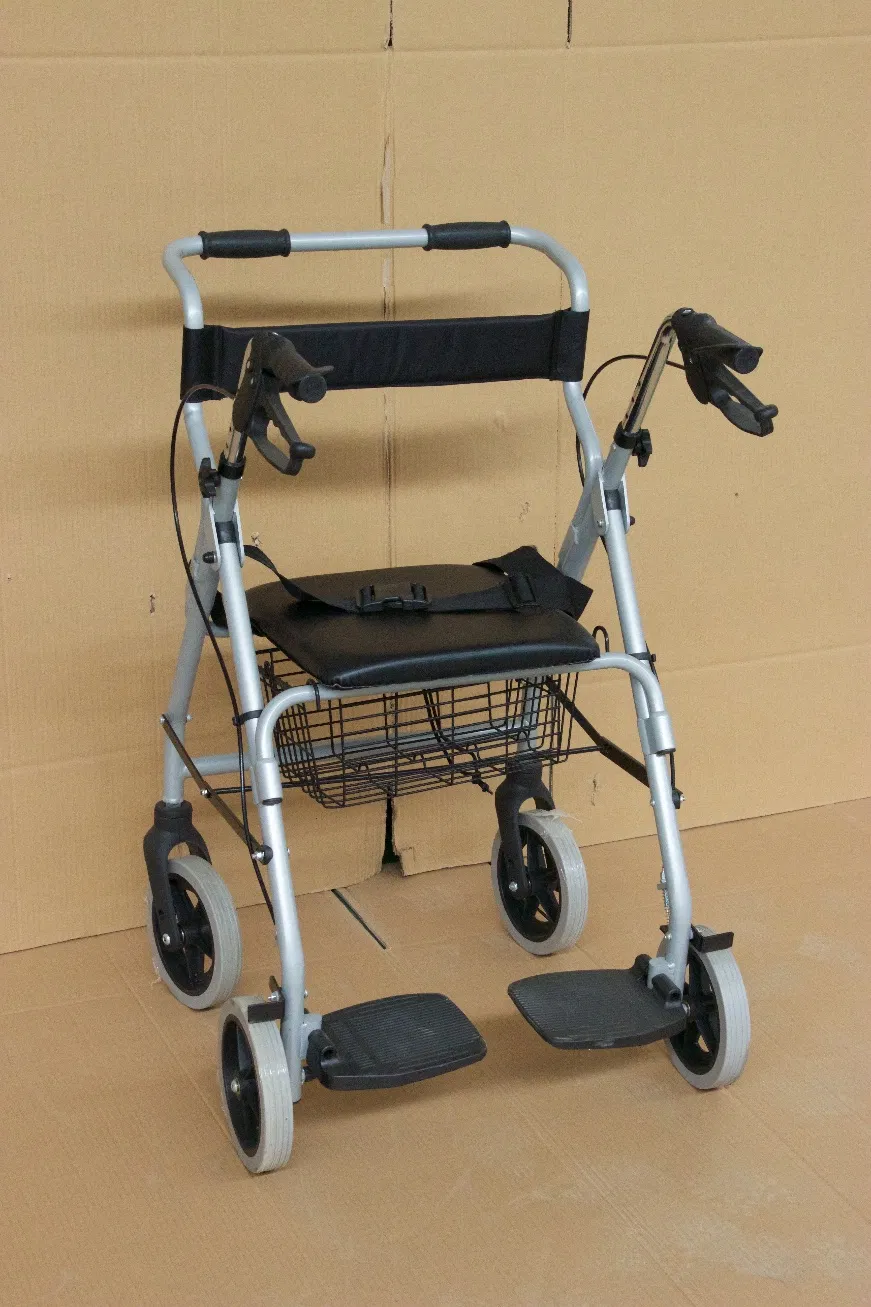 Rollator Walker with Seat Mobility Aid for Senior Daily Walking Support