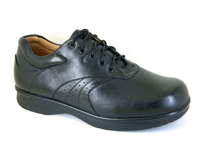 Men's Wide Diabetic Shoe Extra Depth Biomechanics Insole Flat Foot Leather Shoes