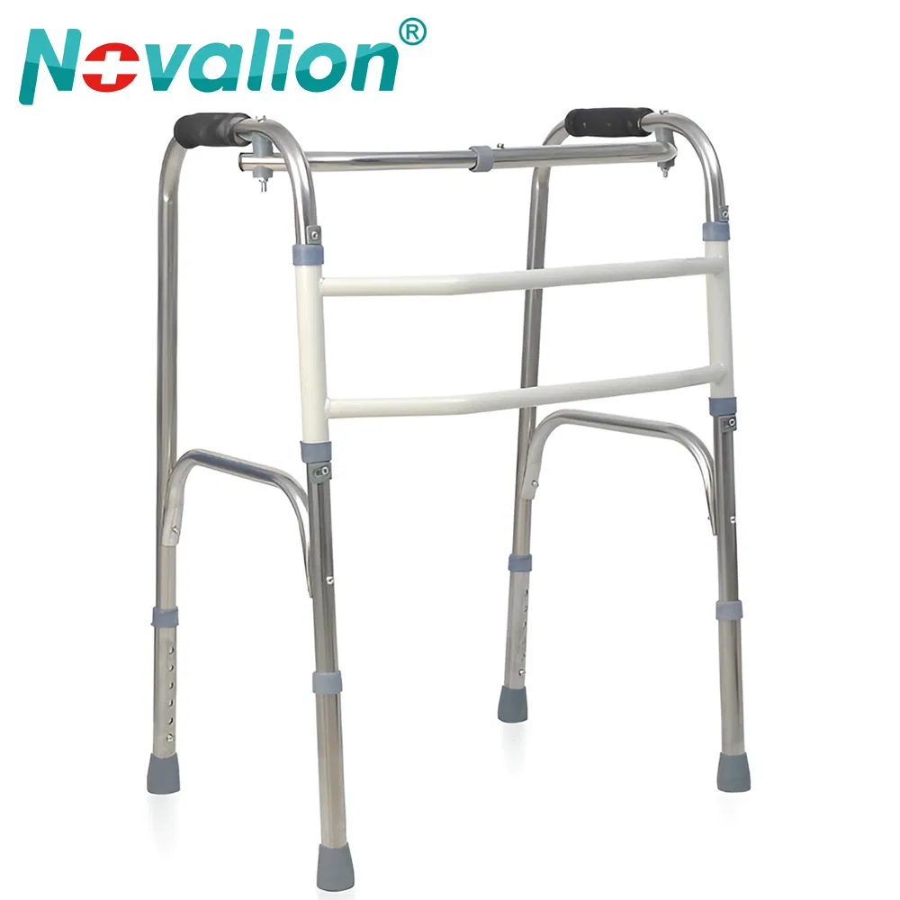 Manufacturer Sale Price Hot Medical Lightweight Portable Mobility Fold Foldable Folding Stainless Steel Walking Aids Walker for Patient Disabled Elderly