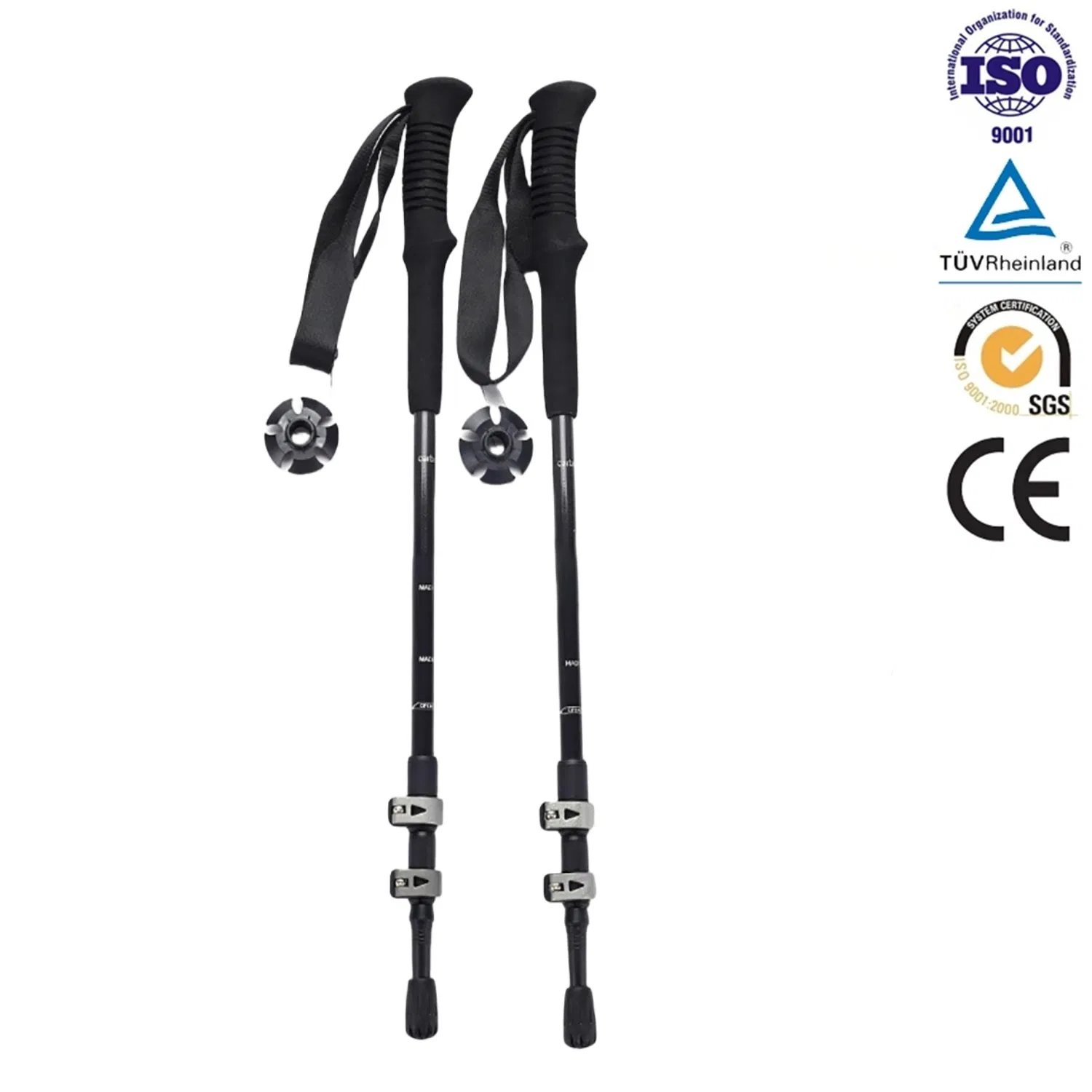 New Carbon Fiber Three-Section External Locking Trekking Pole
