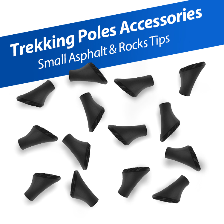 Nordic Walking Rubber Pads for Walking Poles Suitable for Asphalt, Gravel and Mountains