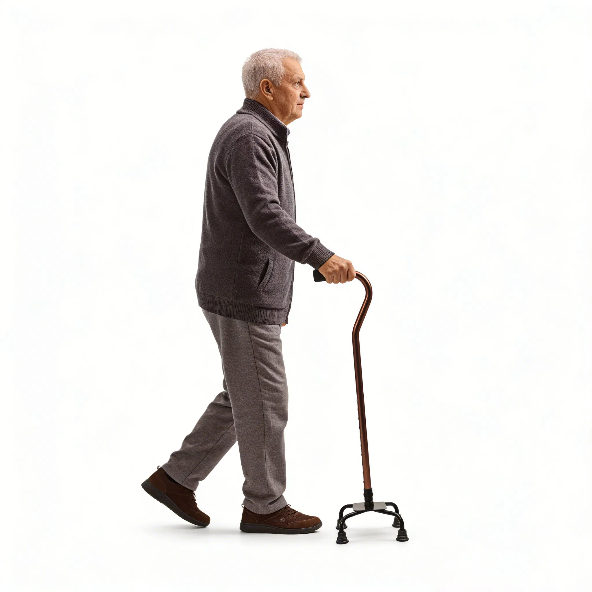 Versatile 4 Prong Cane with Aluminum Frame for Safety