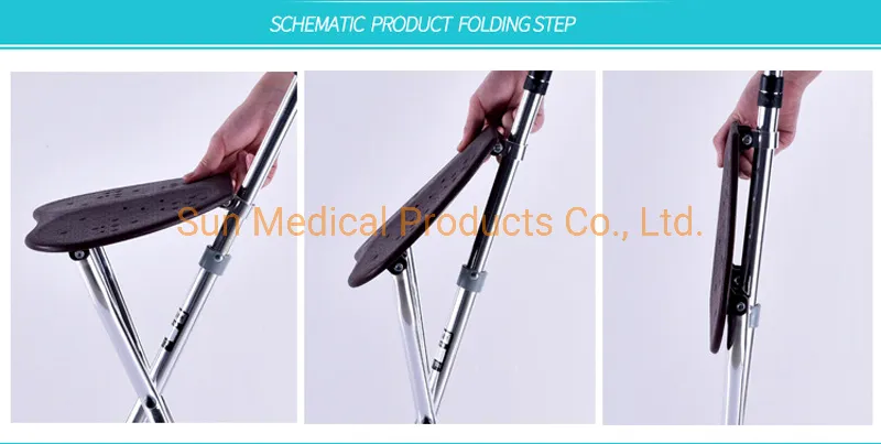 Folding Walking Stick Seat Crutch Stool